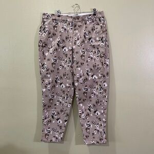 Lane Bryant, Tan Floral Pants, Plus Size, Casual, Business Casual, Size 16